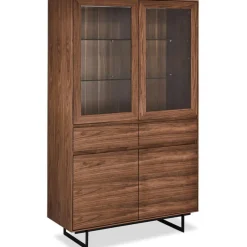Vitrinekast Tokyo Walnoot 190cm - Giga Meubel