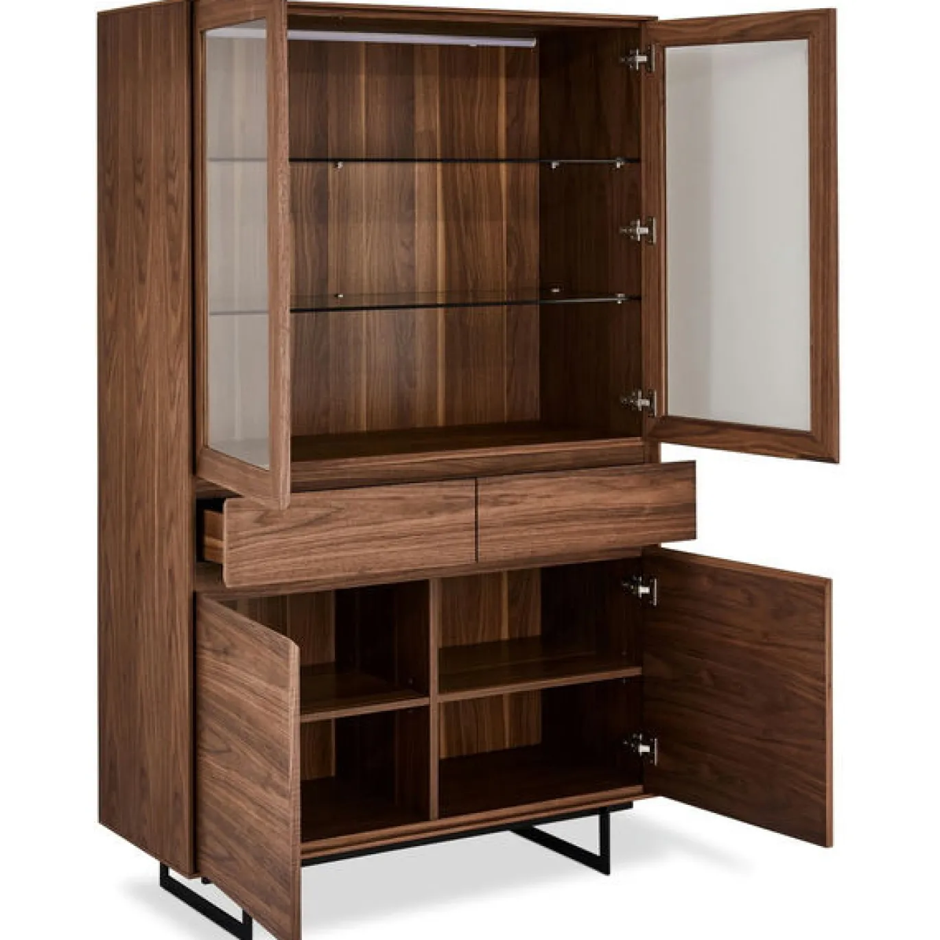 Vitrinekast Tokyo Walnoot 190cm - Giga Meubel
