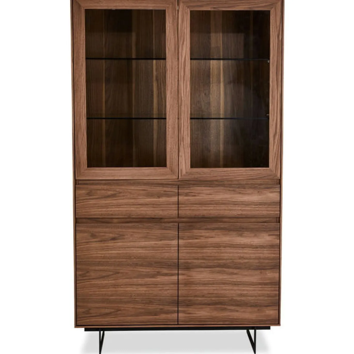 Vitrinekast Tokyo Walnoot 190cm - Giga Meubel
