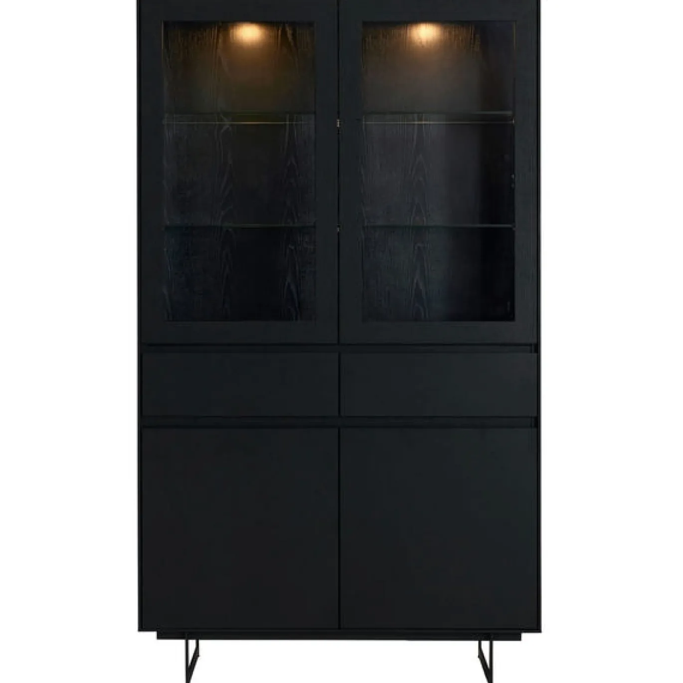 Vitrinekast Tokyo Zwart 190cm - Giga Meubel