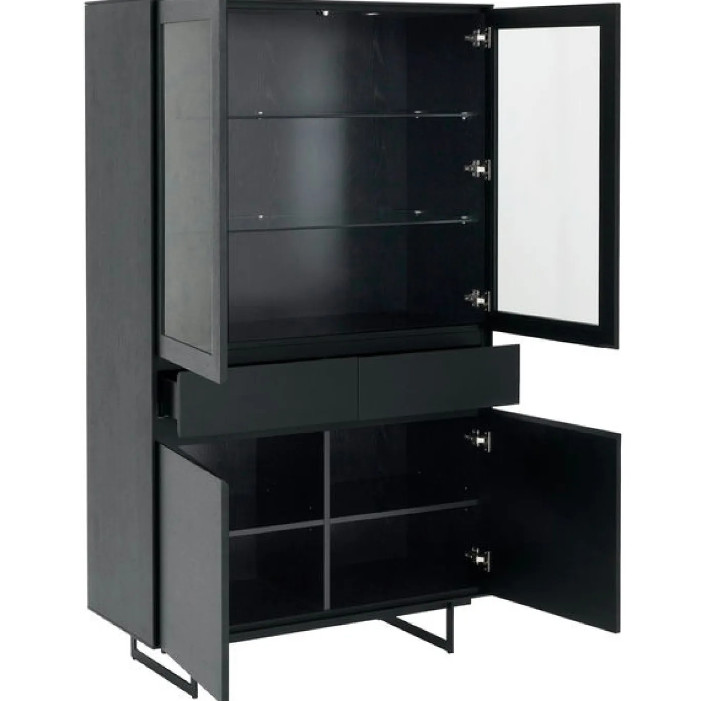 Vitrinekast Tokyo Zwart 190cm - Giga Meubel