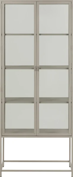 Vitrinekast Varven Melamine Grijs 185cm - Giga Living