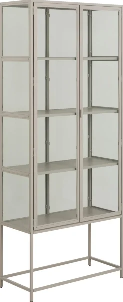 Vitrinekast Varven Melamine Grijs 185cm - Giga Living