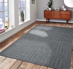 Vloerkleed Atmore Donkergrijs 160x230cm - Giga Living