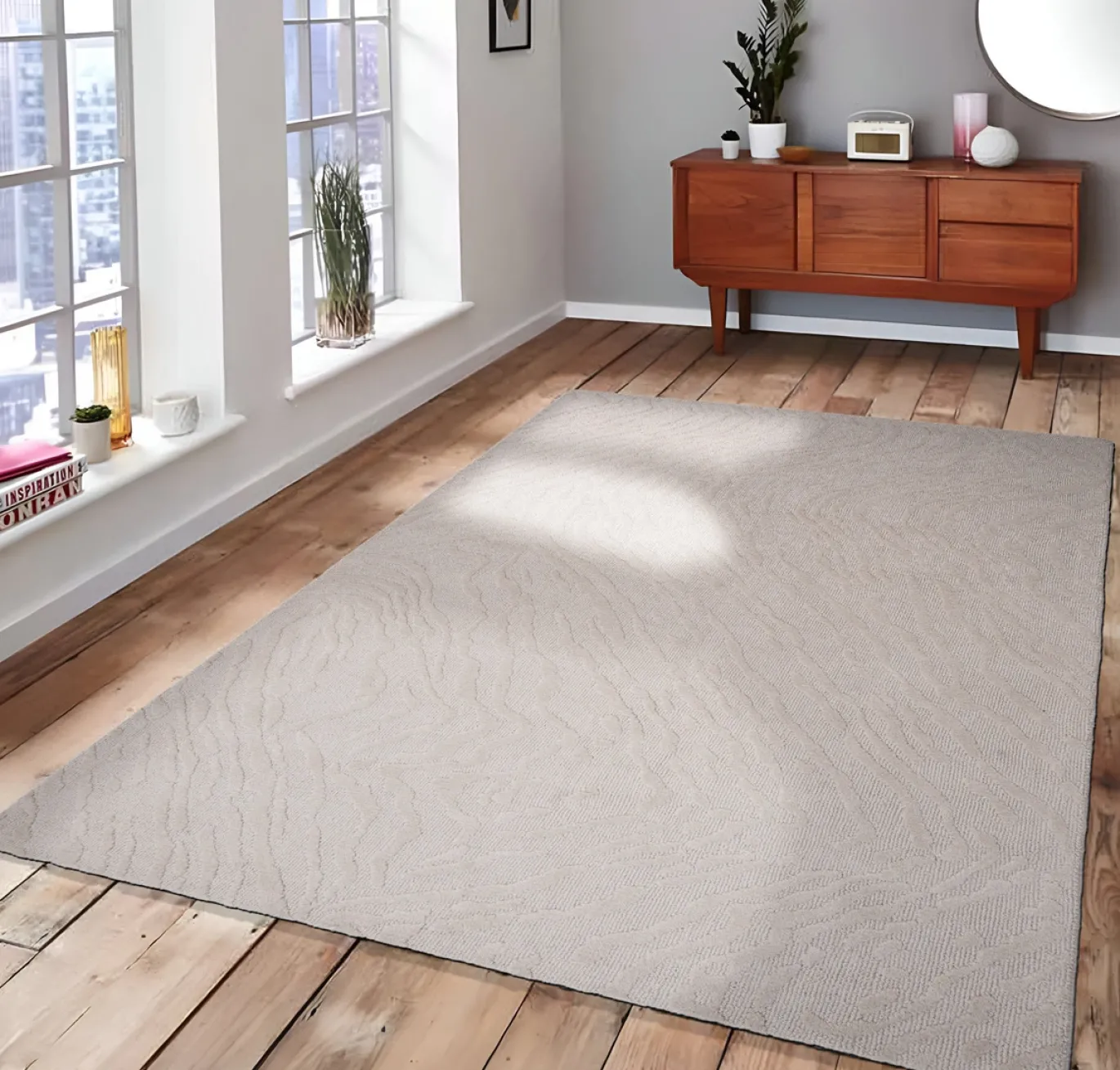 Vloerkleed Atmore Grijs 160x230cm - Giga Living