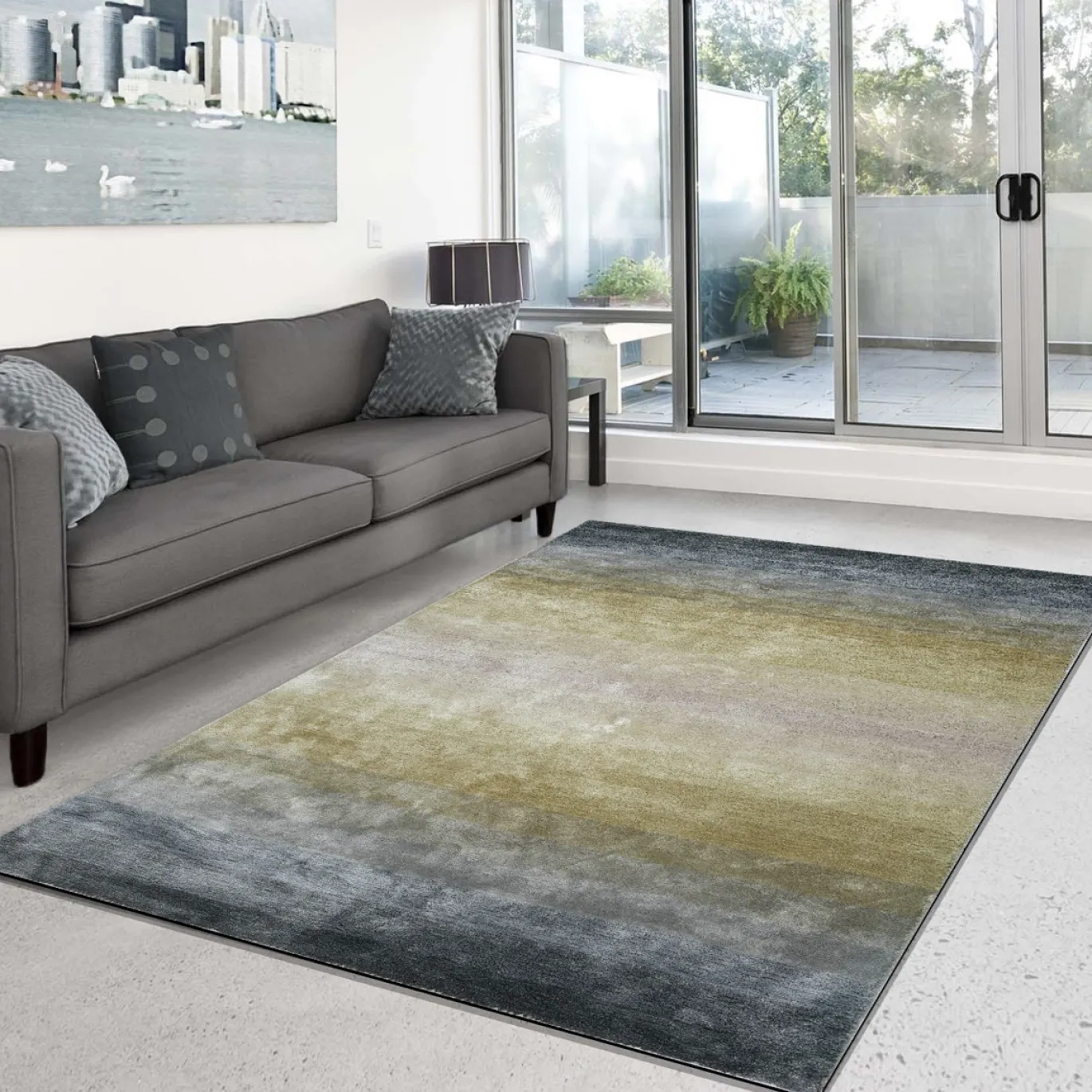 Vloerkleed Milan Königlich Geel/Grijs 160x230cm - Giga Living