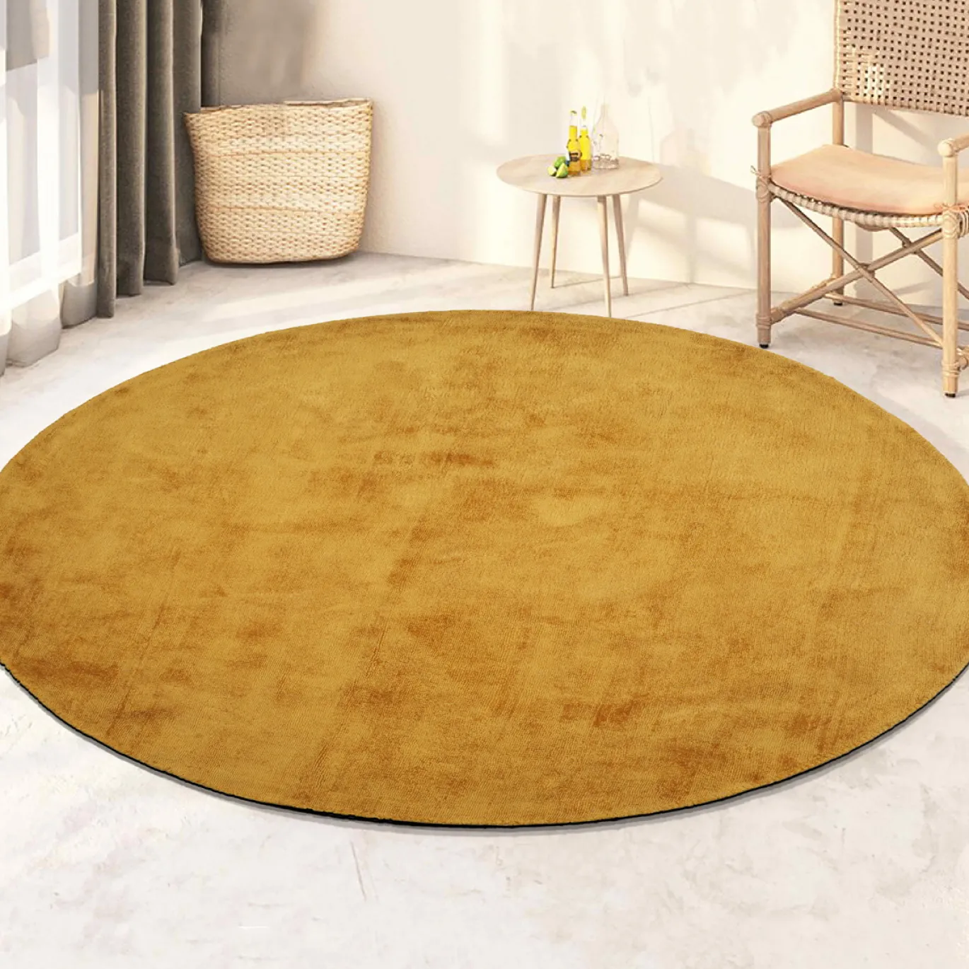 Vloerkleed Milan Königlich Mosterd Ø115cm - Giga Living