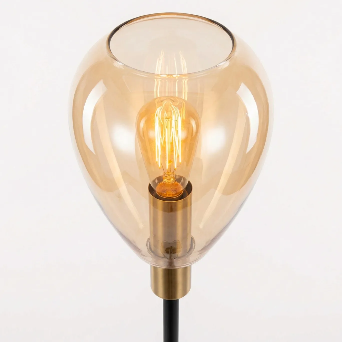 Vloerlamp Anita 1-Lichts Amber Glas - Giga Meubel