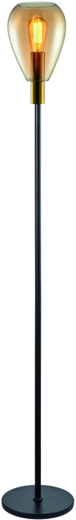 Vloerlamp Anita 1-Lichts Amber Glas - Giga Meubel