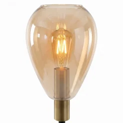 Vloerlamp Anita 1-Lichts Amber Glas - Giga Meubel