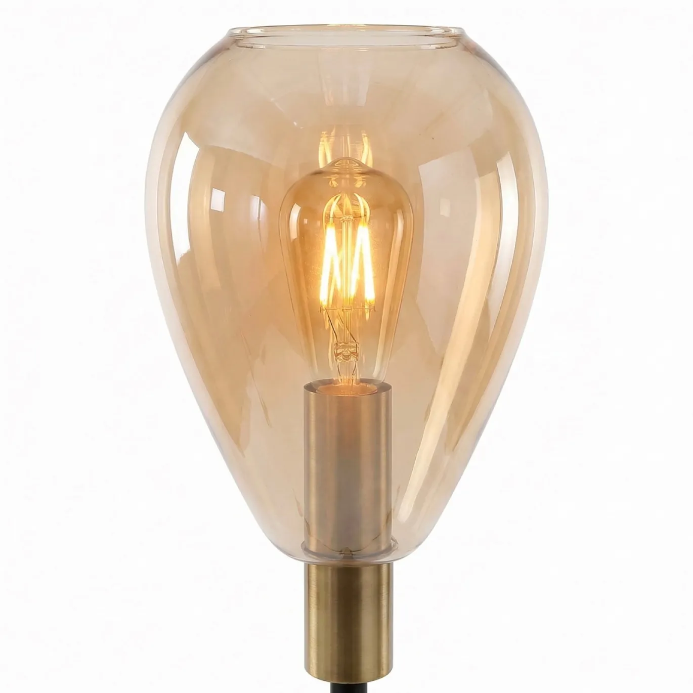 Vloerlamp Anita 1-Lichts Amber Glas - Giga Meubel