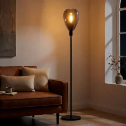 Vloerlamp Anita 1-Lichts Smoke Glas - Giga Meubel