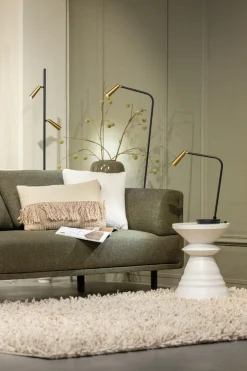 Vloerlamp Barry 1-Lichts Zwart/Messing - Giga Meubel