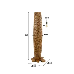Vloerlamp Bars Gerecycled Teakhout Naturel M - Giga Meubel
