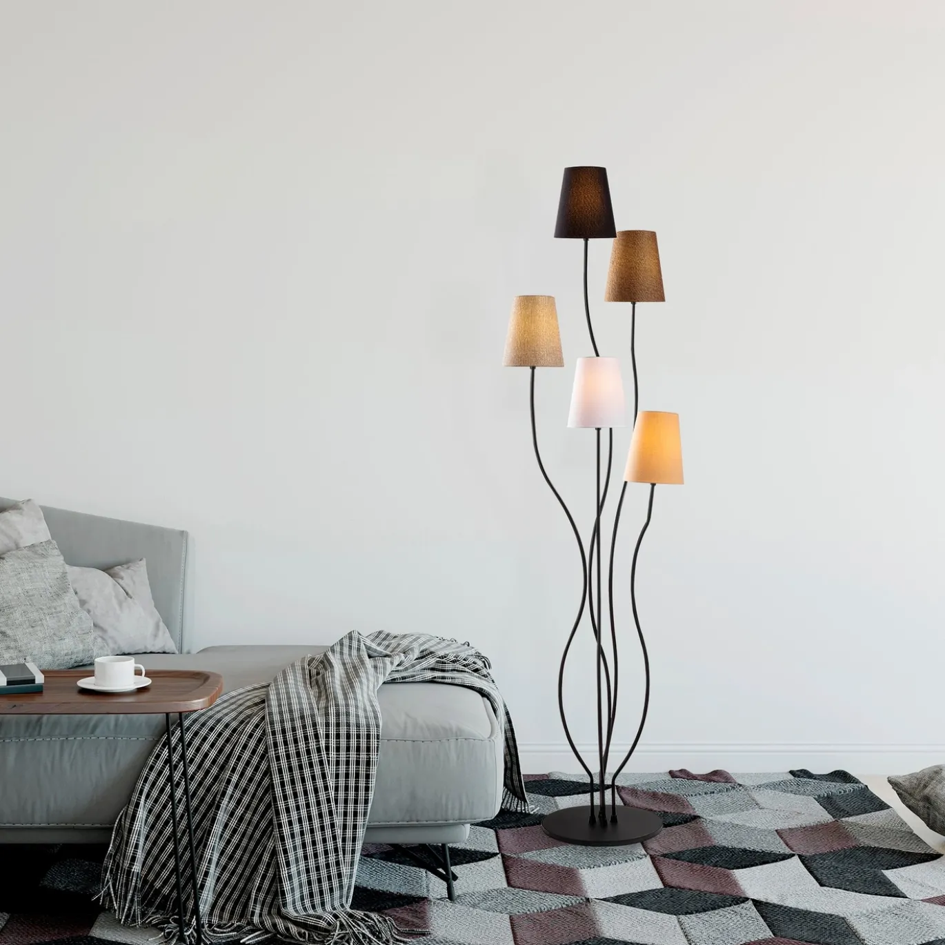 Vloerlamp Bonibon Neutraal/Zwart