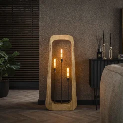 Vloerlamp Bray 3-Lichts Mangohout Naturel - Giga Meubel