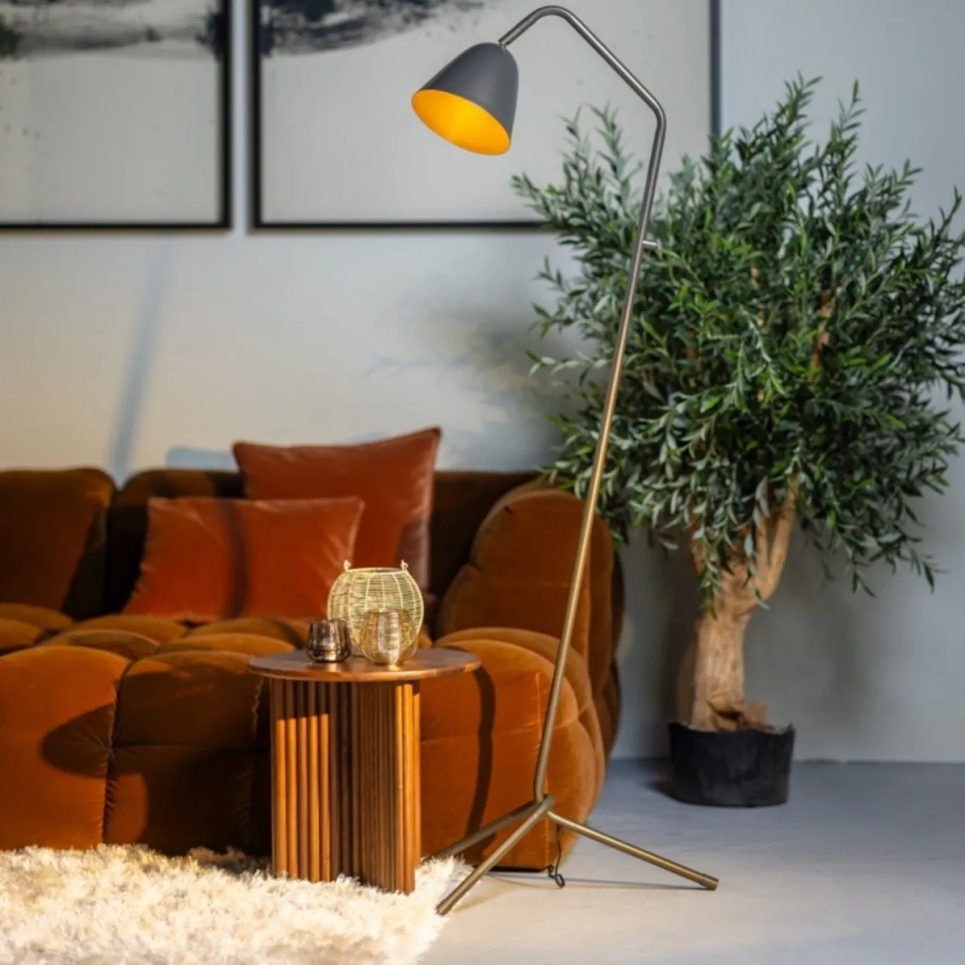 Vloerlamp Brenda Anodic Bruin - Giga Meubel