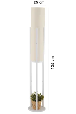 Vloerlamp Circle Dor MDF Wit