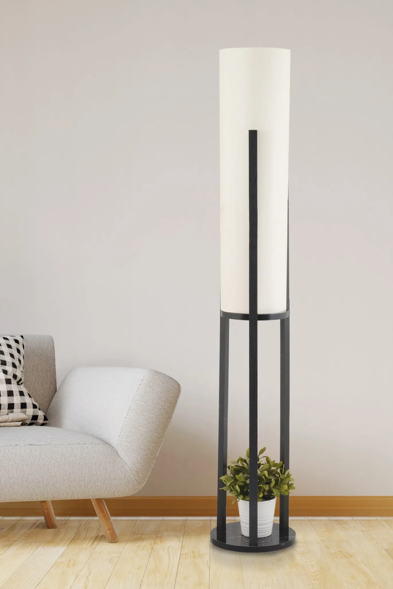 Vloerlamp Circle Dor MDF Zwart