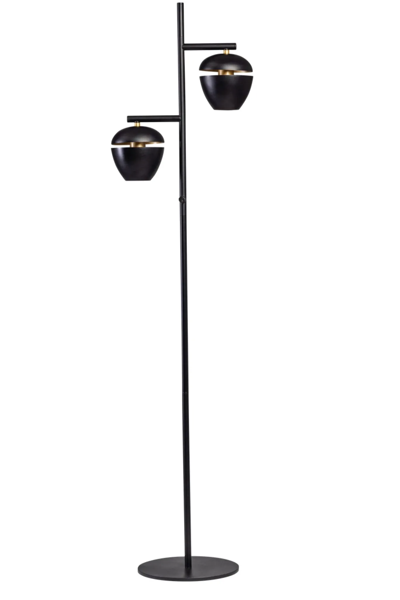 Vloerlamp Claire 2-Lichts Zwart/Messing - Giga Meubel