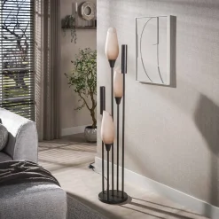 Vloerlamp Cocoon 5-lichts Sienna Bruin-frosted - Giga Meubel