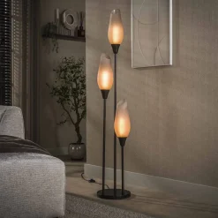 Vloerlamp Cocoon 3-lichts Sienna Bruin-frosted - Giga Meubel