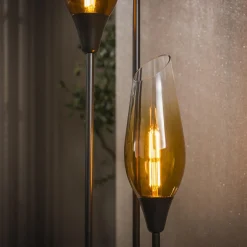 Vloerlamp Cocoon 3-lichts Sienna Bruin-shaded - Giga Meubel