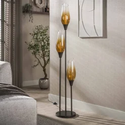 Vloerlamp Cocoon 3-lichts Sienna Bruin-shaded - Giga Meubel
