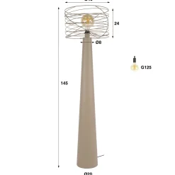 Vloerlamp Curl 1-lichts Beige - Giga Meubel
