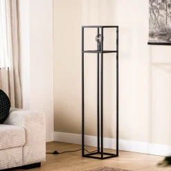 Vloerlamp Dave 1-Lichts Zwart - Giga Meubel