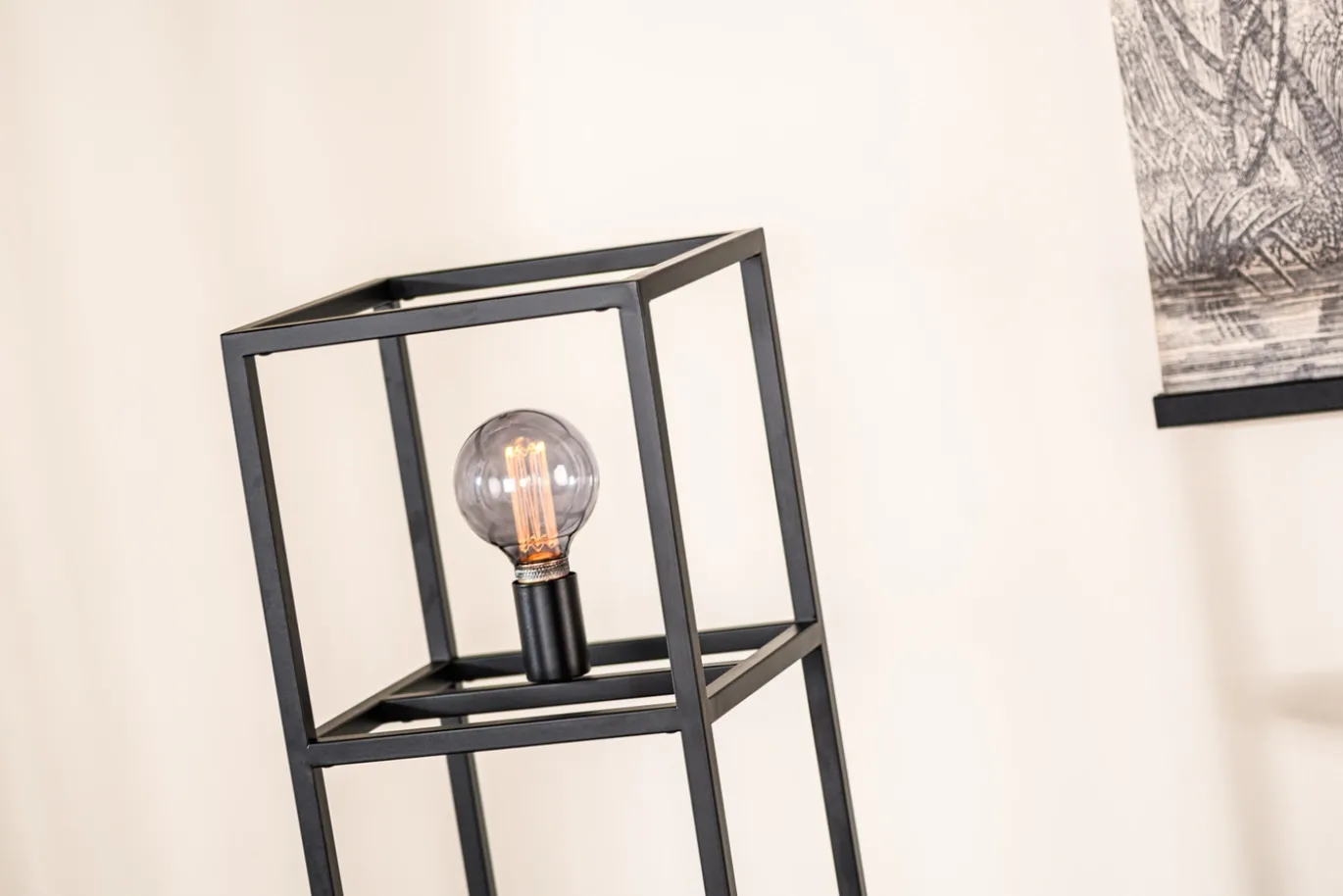 Vloerlamp Dave 1-Lichts Zwart - Giga Meubel