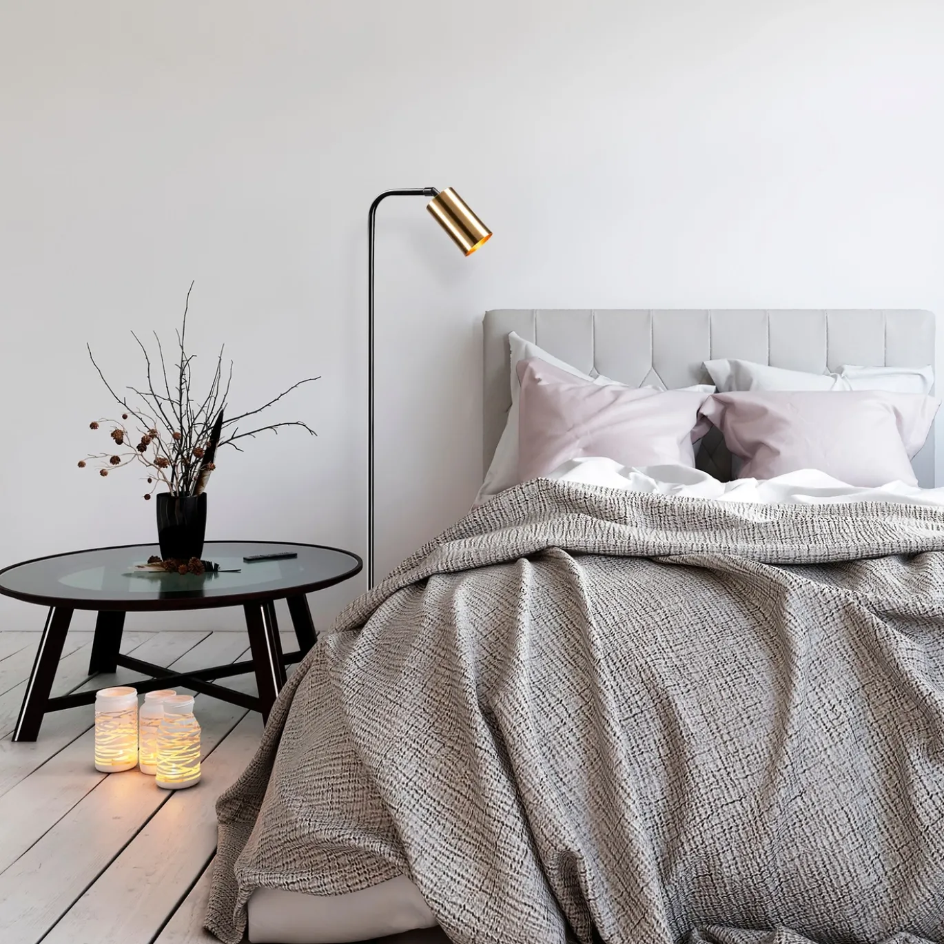 Vloerlamp Emek Goud/Zwart