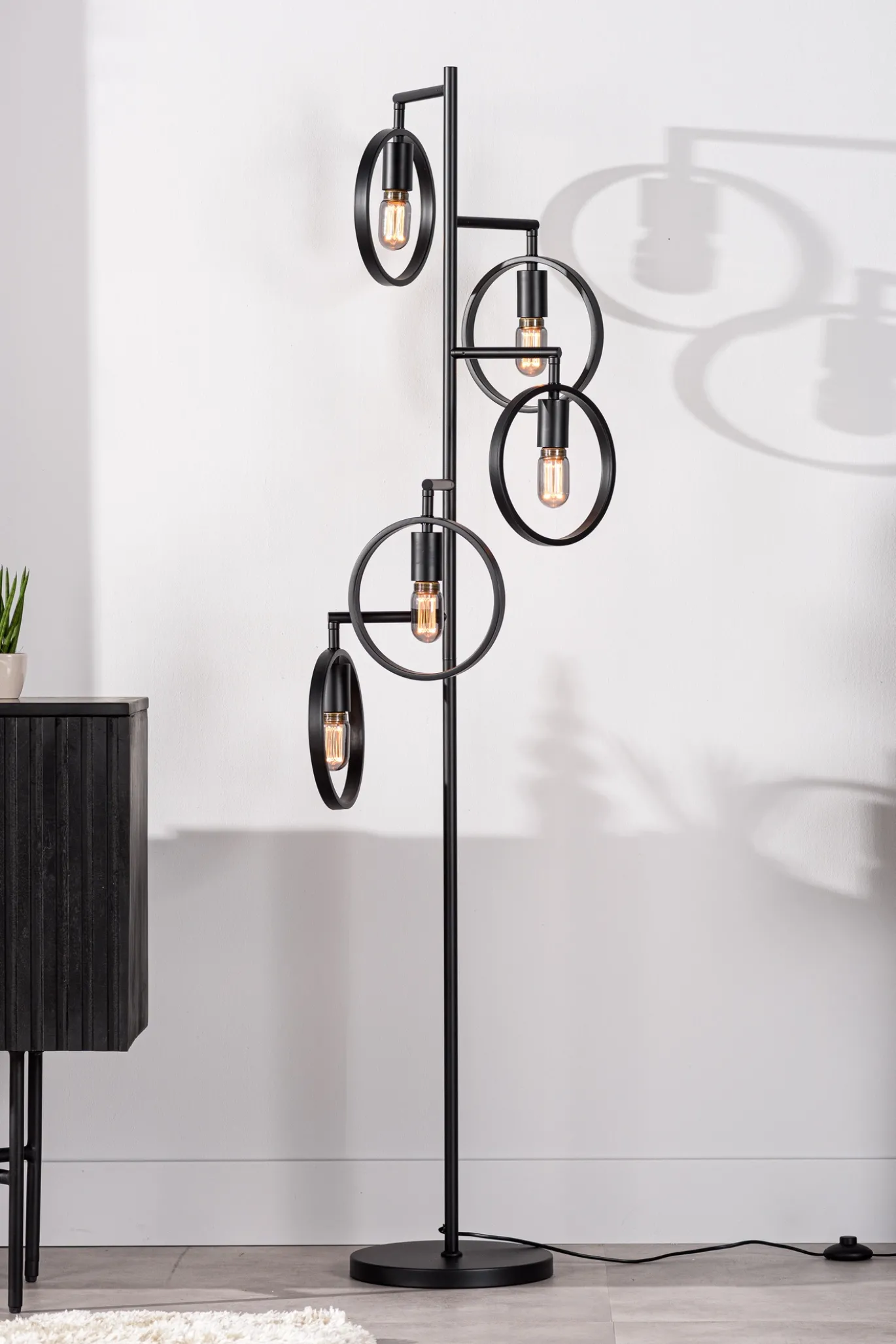 Vloerlamp Evi 5-Lichts Zwart - Giga Meubel