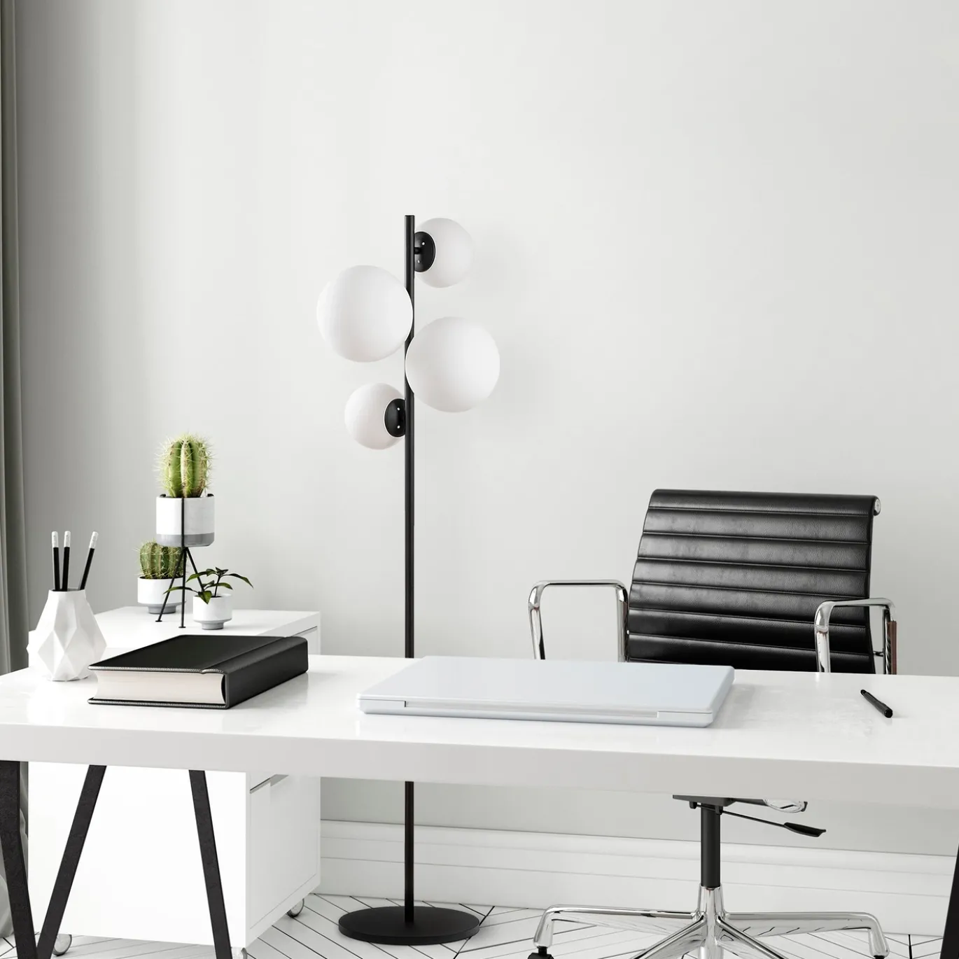 Vloerlamp Fazli 4-Lichts Zwart