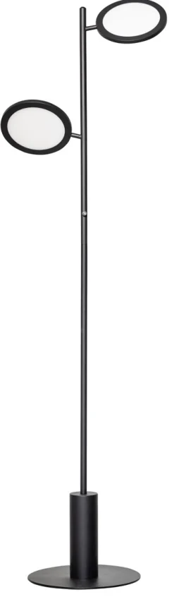 Vloerlamp Felson 2-Lichts Metaal Zwart - Giga Meubel