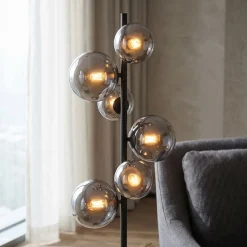 Vloerlamp Finn 6-Lichts Smoke Glas - Giga Meubel