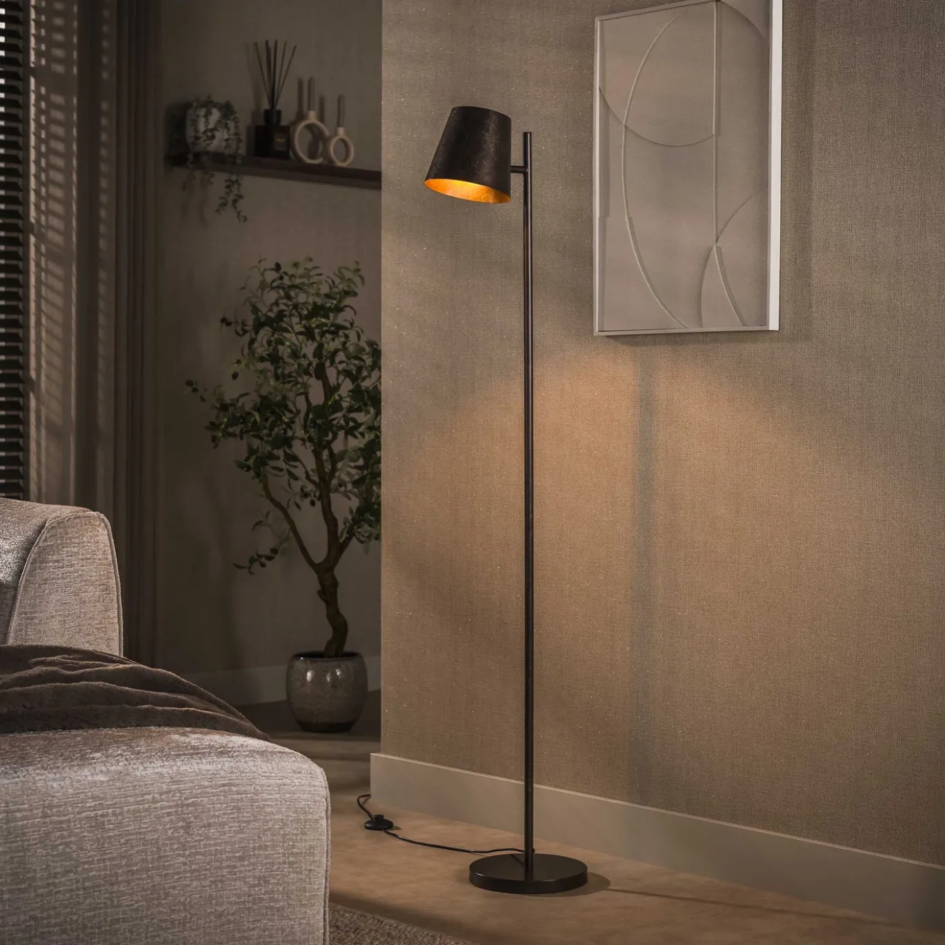 Vloerlamp Flex 1-lichts Urban Bruin - Giga Meubel