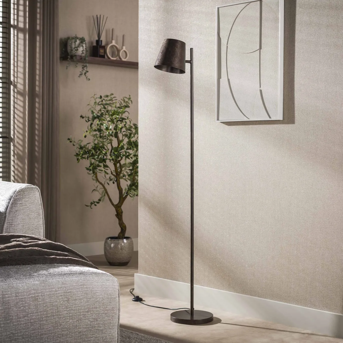 Vloerlamp Flex 1-lichts Urban Bruin - Giga Meubel