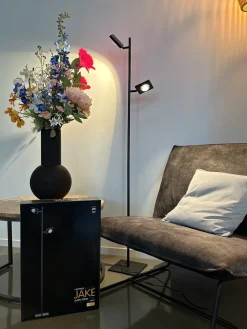 Vloerlamp Jake 2-Lichts Zwart - Giga Meubel