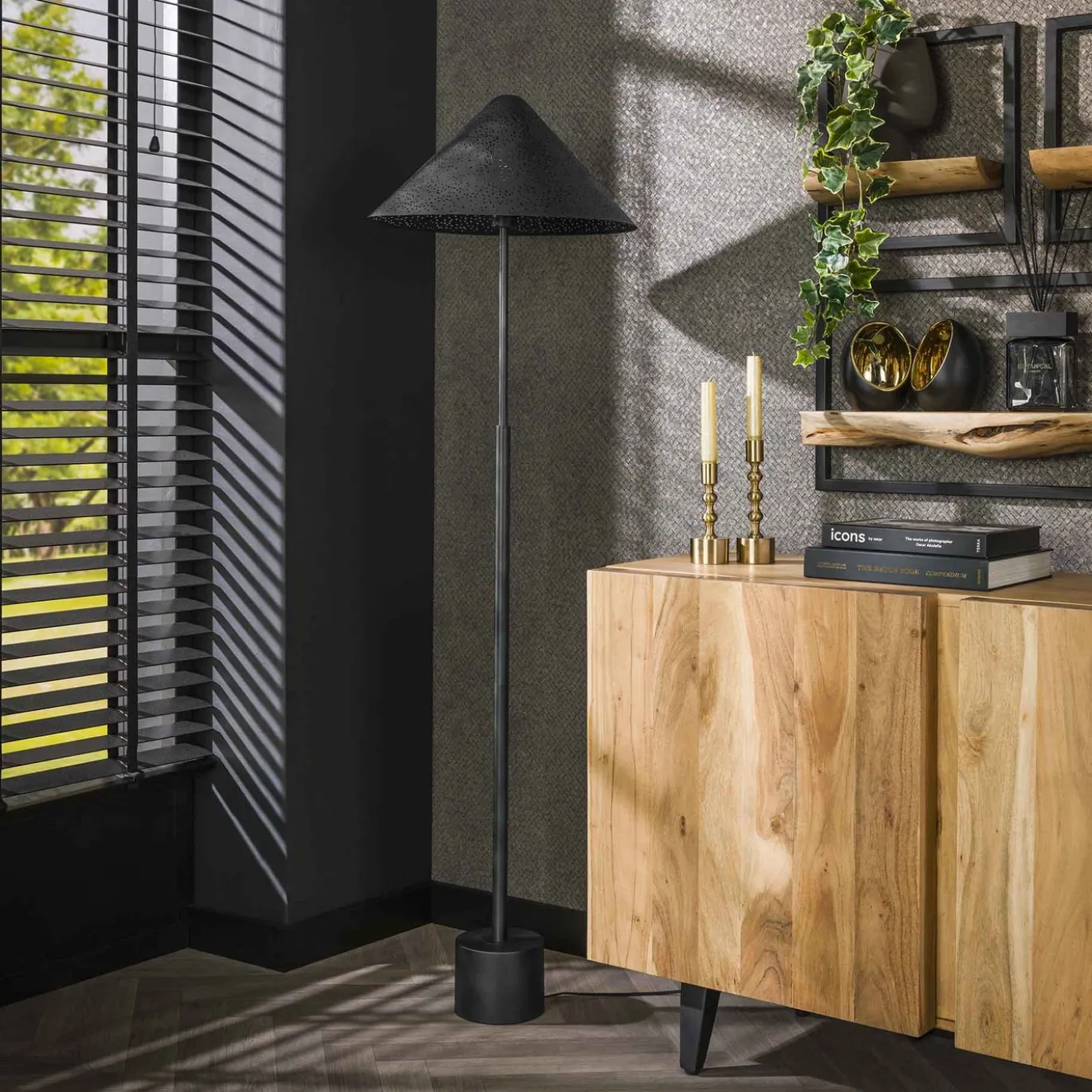 Vloerlamp Kosmos Metaal Charcoal - Giga Meubel
