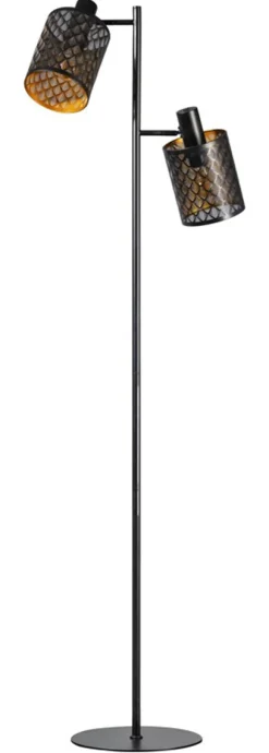 Vloerlamp Laser 2-Lichts Zwart - Giga Meubel