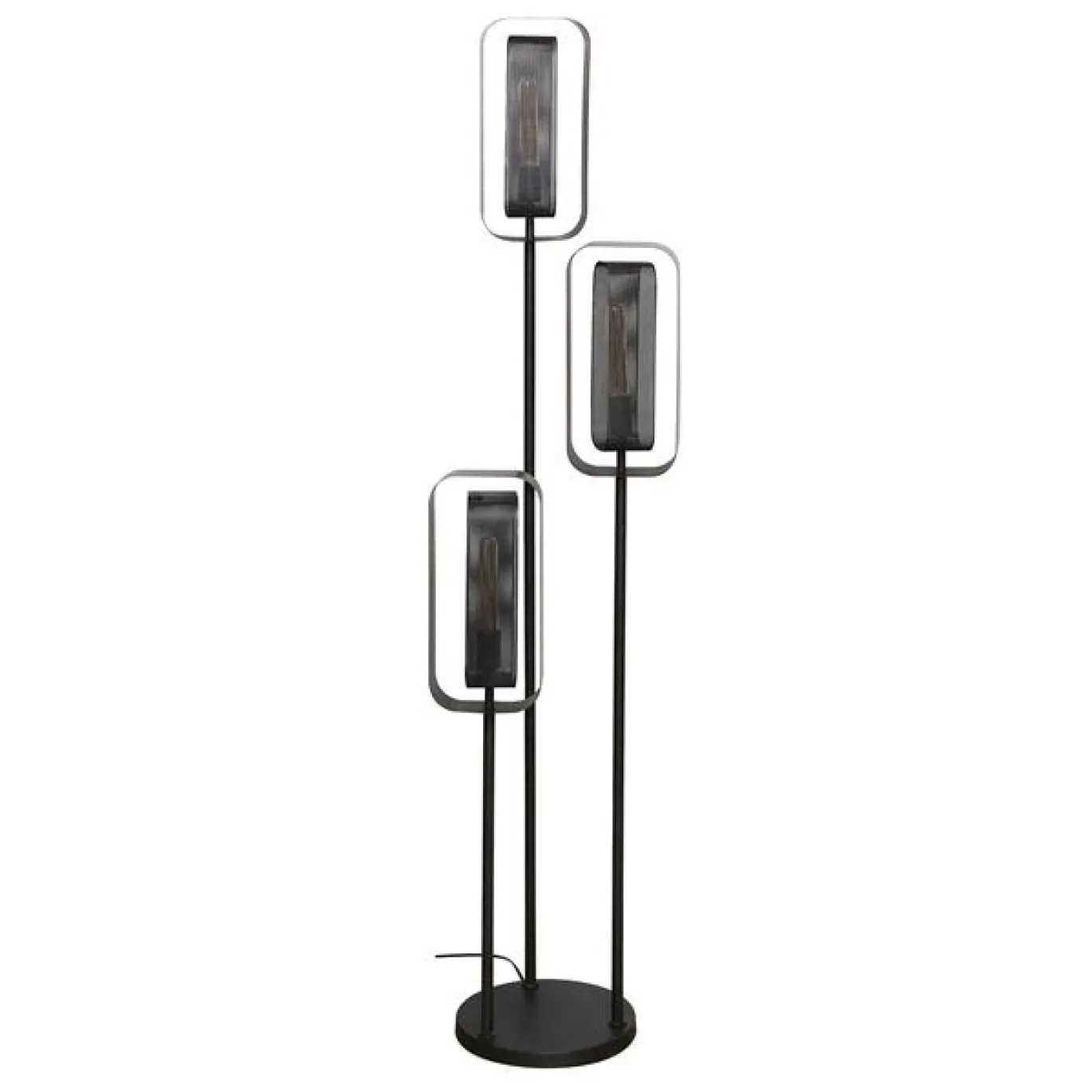 Vloerlamp 3-Lichts Rotate Mesh Artic Zwart - Giga Meubel