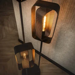 Vloerlamp 3-Lichts Rotate Mesh Artic Zwart - Giga Meubel