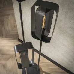 Vloerlamp 3-Lichts Rotate Mesh Artic Zwart - Giga Meubel