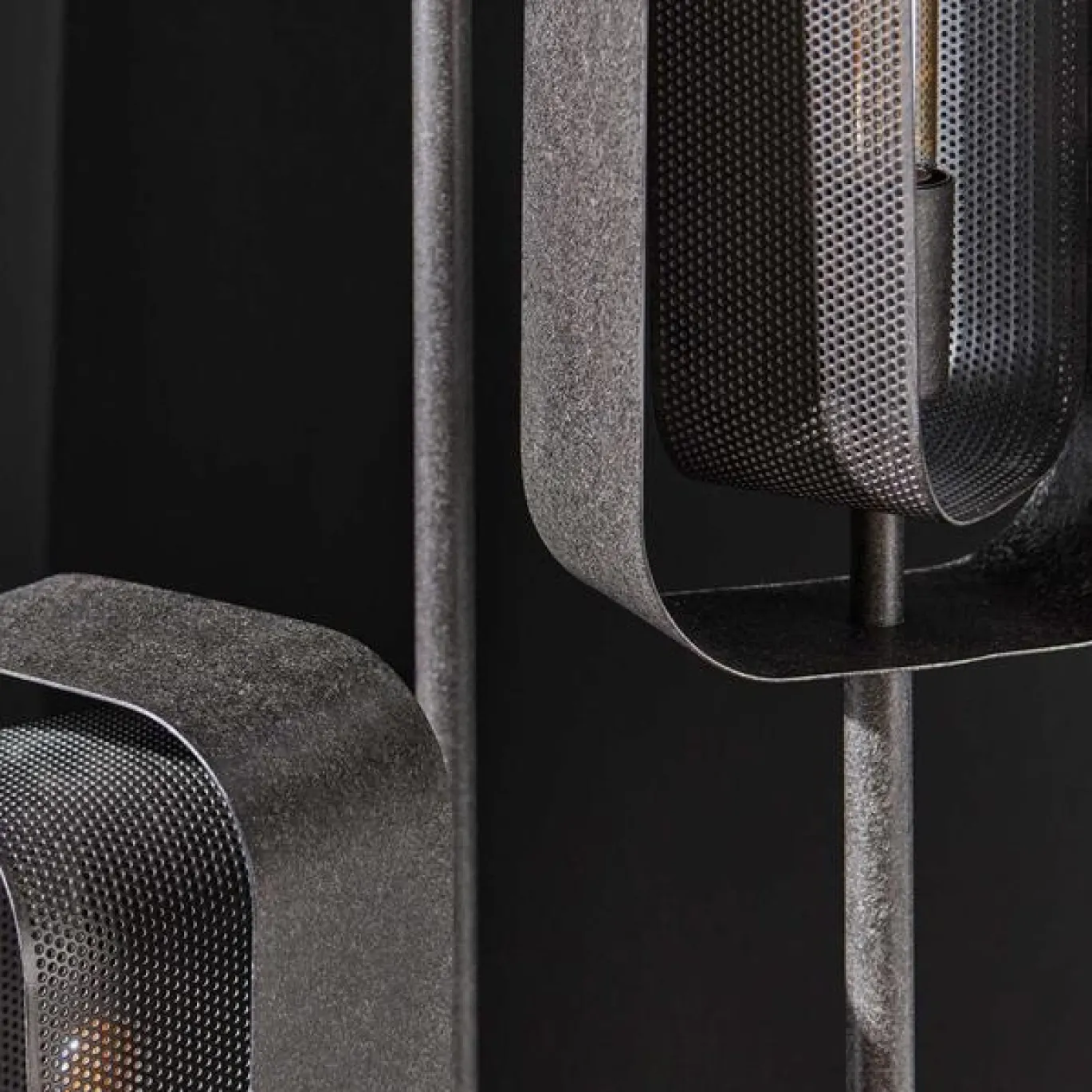 Vloerlamp 3-Lichts Rotate Mesh Artic Zwart - Giga Meubel