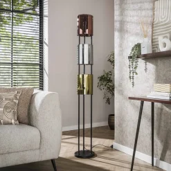 Vloerlamp Lucente Tricolore 3-lichts Artic Zwart - Giga Meubel