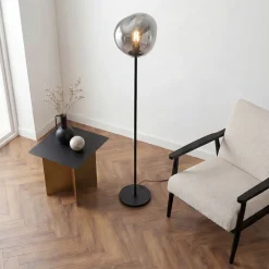 Vloerlamp Mats 1-Lichts Smoke Glas - Giga Meubel