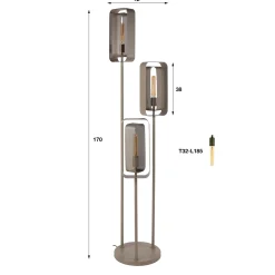 Vloerlamp Mesh Rotate Getrapt 3-Lichts Beige - Giga Meubel