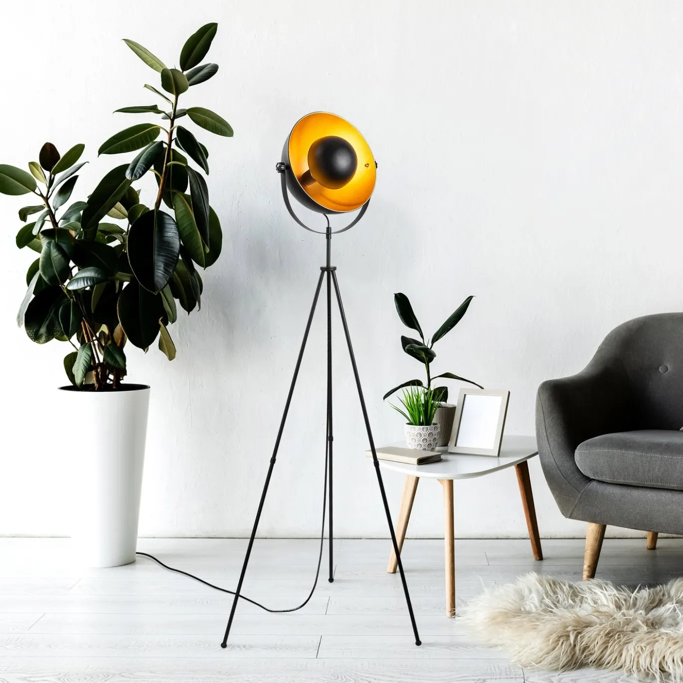 Vloerlamp Mixed Driepoot Zwart