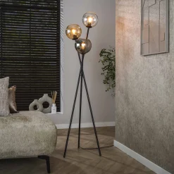 Vloerlamp Multi Globe 3-Lichts Zwart - Giga Meubel